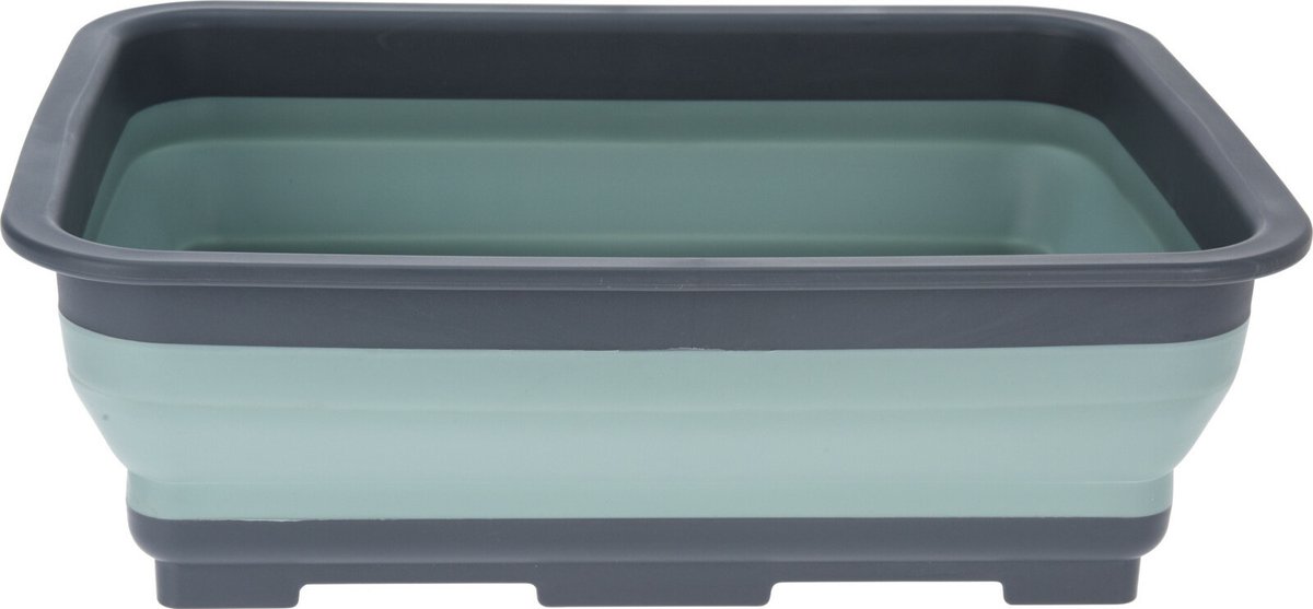 Goedkoopste Redcliffs Camping/keuken afwasbak teil - opvouwbaar - 37 x 27 cm - kunststof - groen - Afwassen/spoelen/wasmand - rechthoek