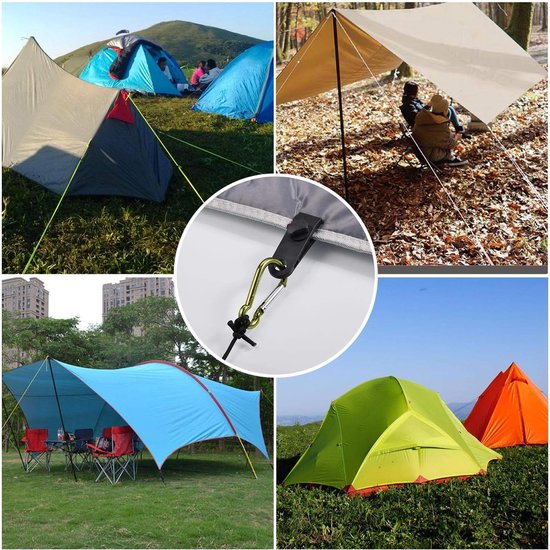 Langaelex Kit de camping robuste de 30 pièces – Clips de bâche, tendeurs et mousquetons pour extérieur, caravane, accessoires de tente (10 clips 10 cordons 10 mousquetons Langaelex Kit de camping robuste de 30 pièces – Clips de bâche, tendeurs et mousquetons pour extérieur, caravane, accessoires de tente (10 clips 10 cordons 10 mousquetons