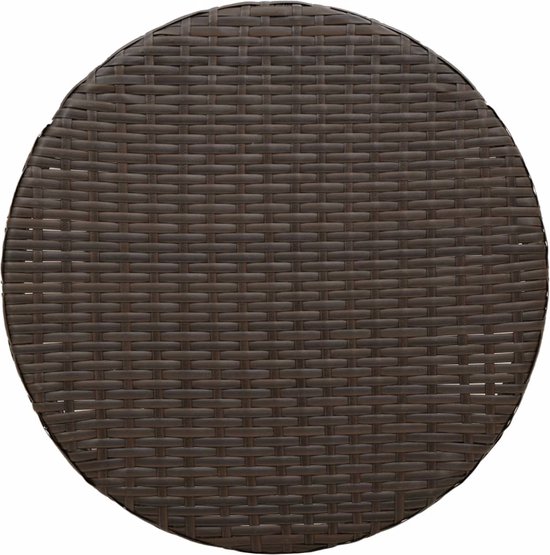 vidaXL Set de bistro 3 pièces avec coussins - Marron - Set de bistro de jardin - Loisirs en plein air - Set de jardin - Relaxation