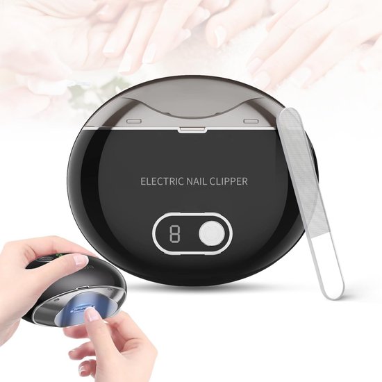 Professionele Elektrische Nagelknipper - Automatische Nagelknipper - Zwart - Nagelverzorging - Waterbestendig - Manicureset - LED Licht - 3 Snelheidstanden -Baby van Merkloos — afbeelding 2