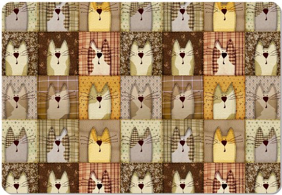 Bertoni - Muismat - 50x70 cm - Anti Slip - Bureau Onderlegger - Kat motive