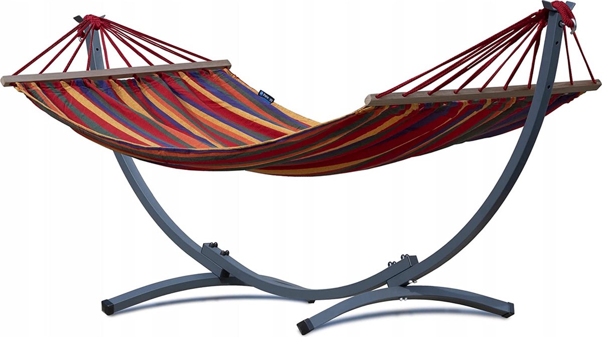 Bol.com Hangmat met standaard - 1 persoons - EXTRA STABIEL frame tot 120 kg - Compact aanbieding