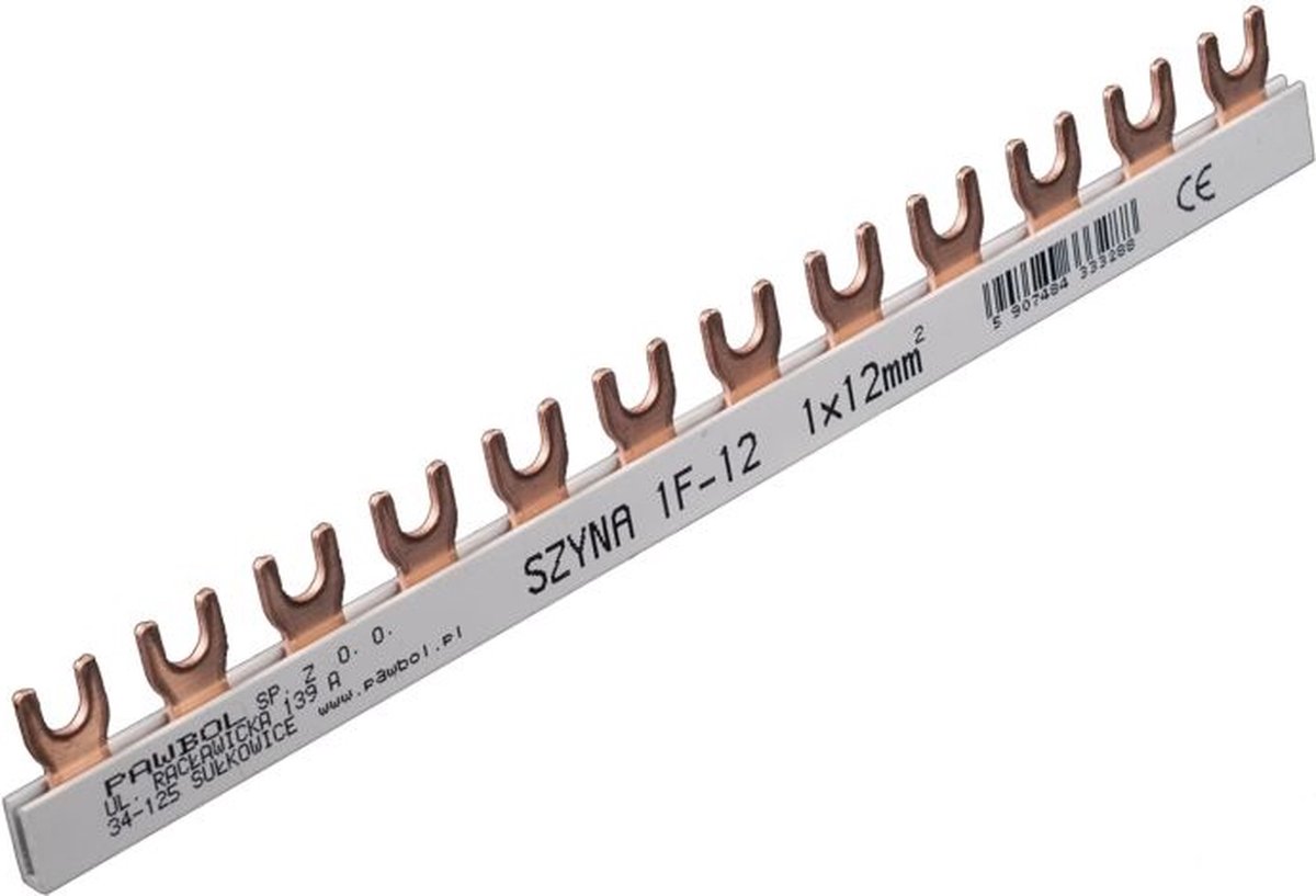 Pawbol Serie - 1F Schakelrail - 12mm2 - Grijs