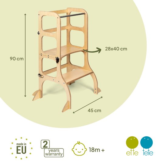Learning Tower - Leertoren Aanpasbare 'Step Up' - Wit - Ette Tete