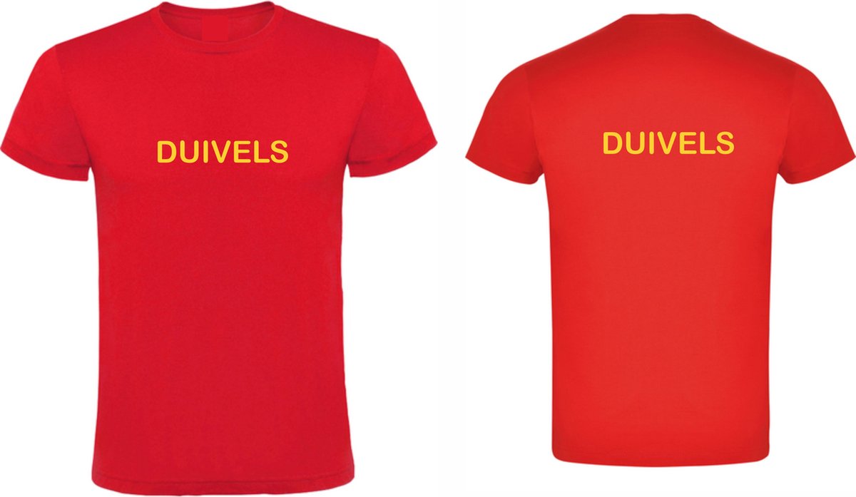 Eizook - Uniek T-shirt - Tekst DUIVELS - Voetbal - Feest - Festival - Carnaval - Sport - Spel - XXlarge