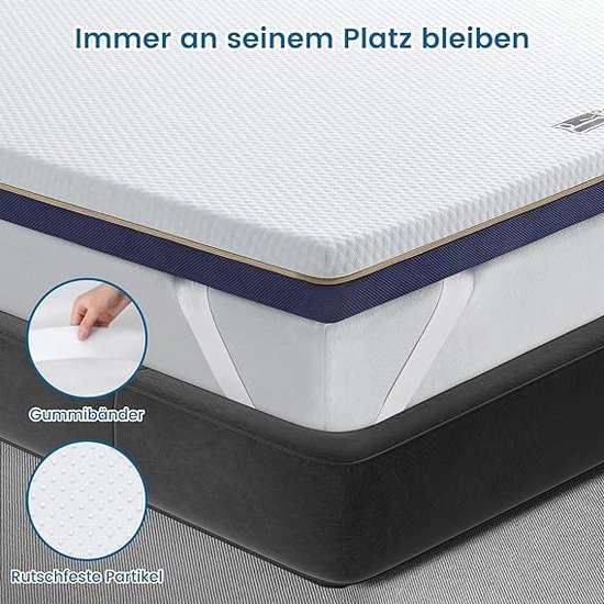 Topper Materasso 90x200cm Altezza 7.5cm - Memory Foam Con Gel, Rivestimento Bamb&ugrave; Lavabile, Antiscivolo
