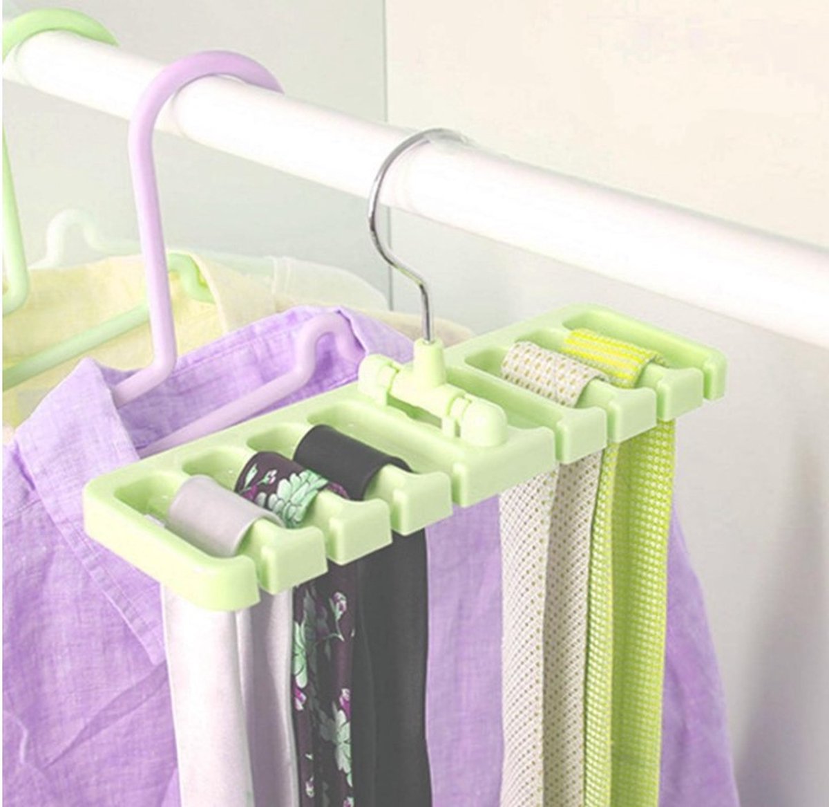 SY Goods - Multifunctionele opberg - hang - rekje voor riemen - stropdassen - Groen