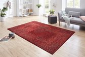 Flycarpets Vintage Patchwork Laagpolig Vloerkleed - Kirie - Rood - 160x230 cm