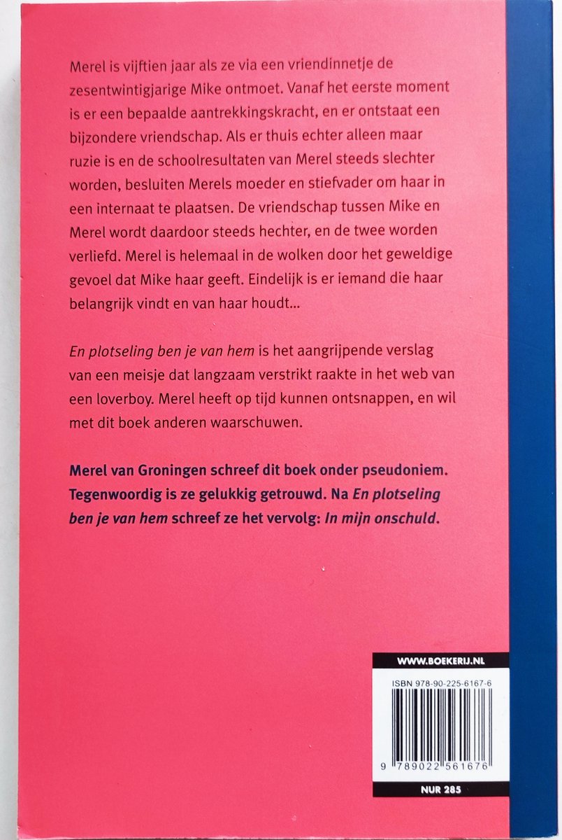 En plotseling ben je van hem - back cover