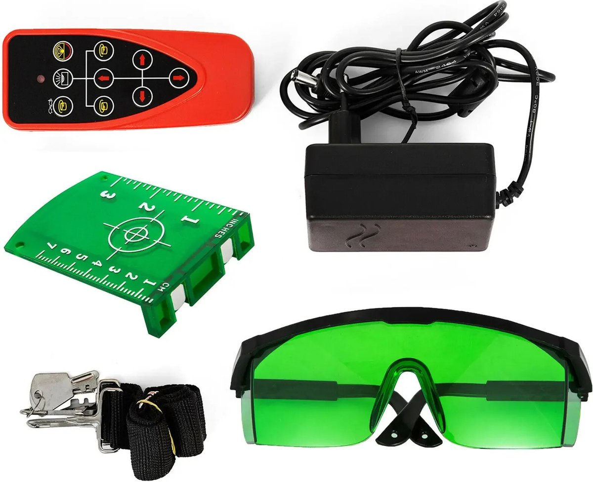 Laser Bouwlaser -Laser Waterpas Kruislijnlaser Roterende Laserniveau Zelfnivellering 360° Scannen Waterbestendig Ip55