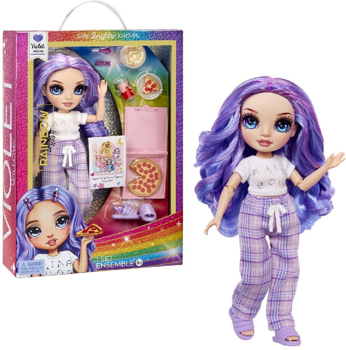 Junior High Pyjamaparty - 23 cm - Violet (paars) - Modepop