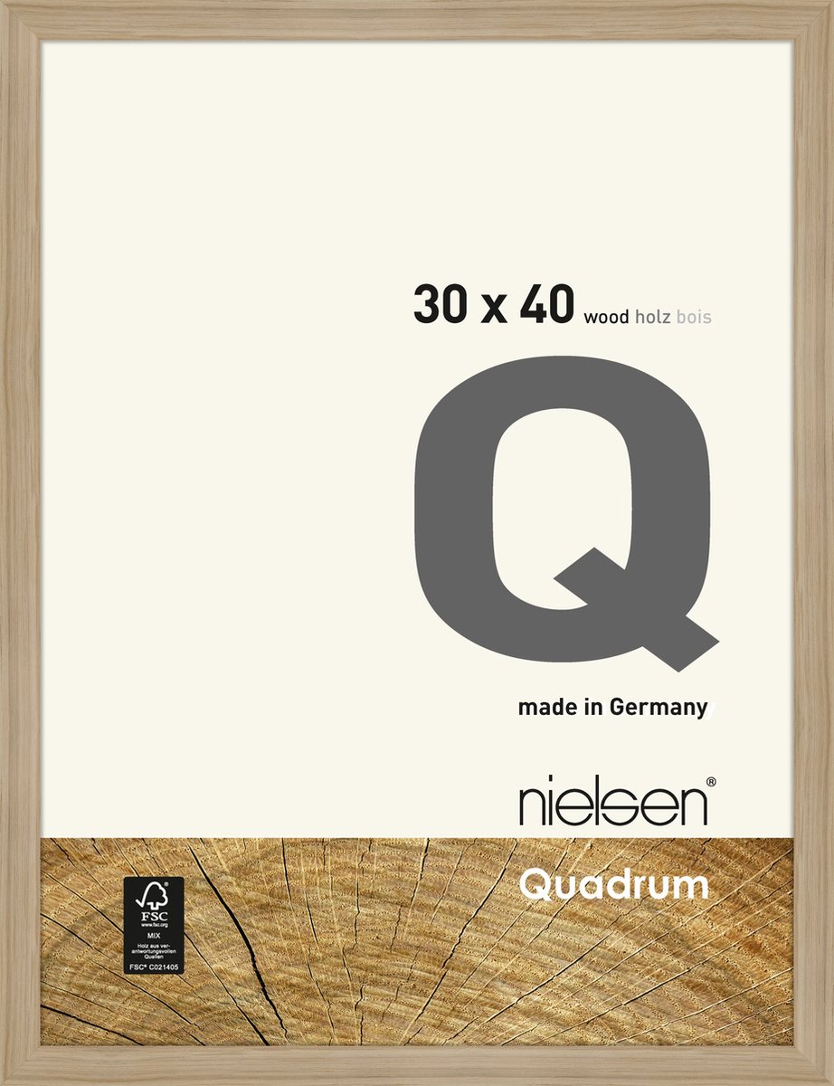 Nielsen Quadrum Houten Wissellijst Oak Natural 30x40cm Eiken