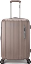 Decent PARADISO Middenmaat koffer 66x40x25 - Middelmaat trolley - Lichtgewicht koffer - Reiskoffer - Veilig TSA Cijferslot – Champagne