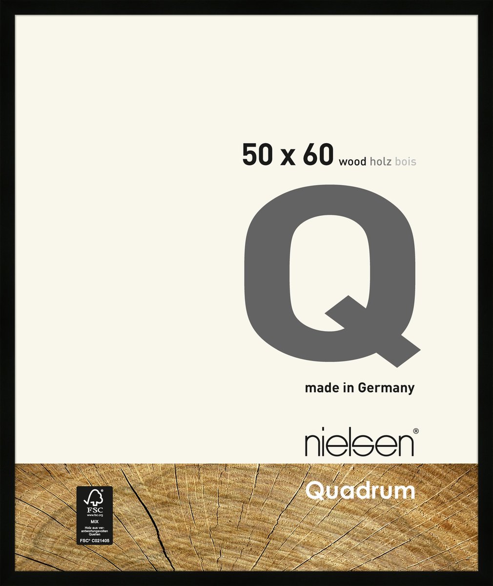 Nielsen Quadrum Houten Wissellijst Black 50x60cm Zwart