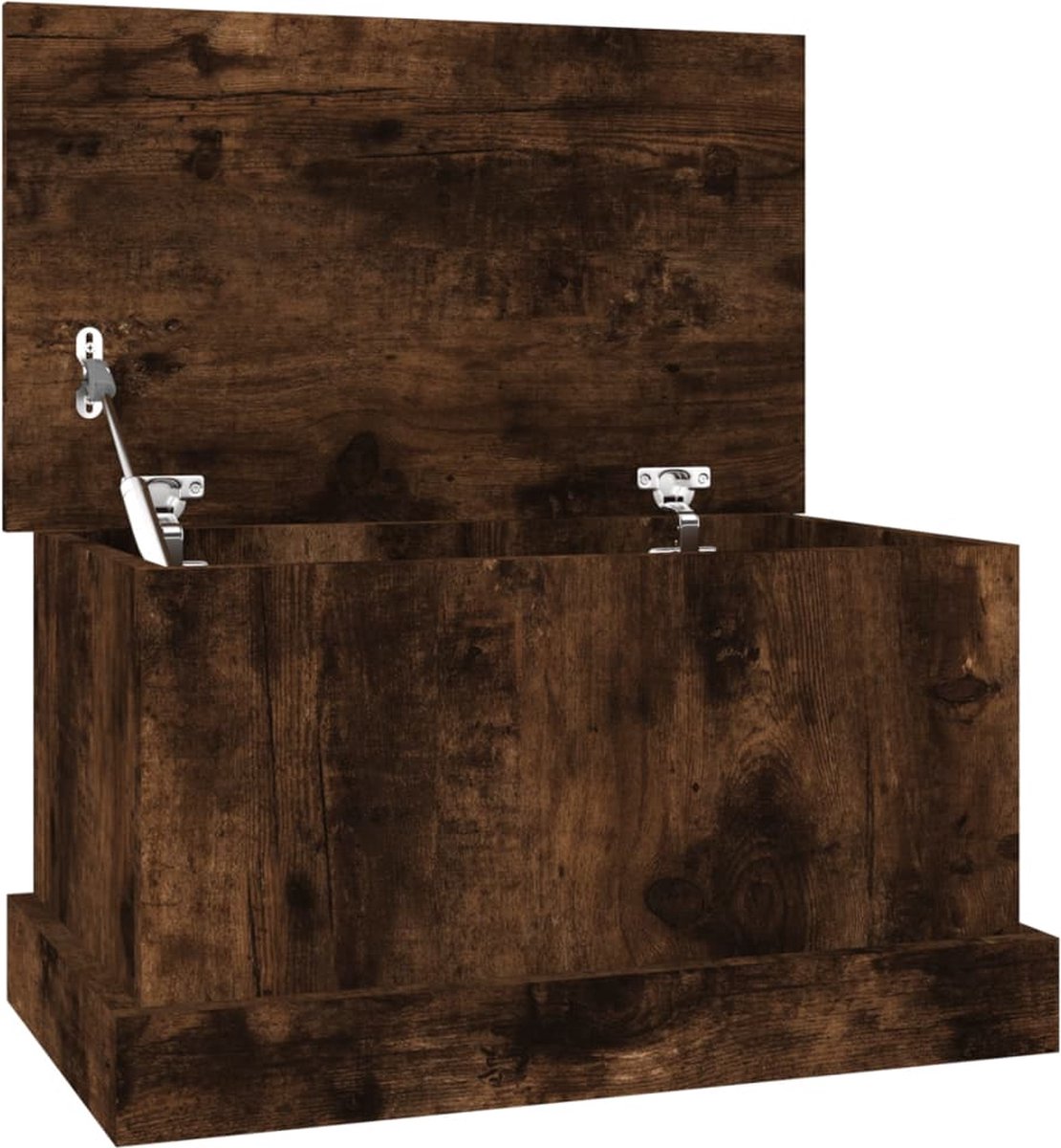 vidaXL - Opbergbox - 50x30x28 - cm - bewerkt - hout - gerookt - eikenkleurig