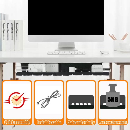 La Organizer SucceBuy Uitschuifbaar 58 cm onder het Bureau Ruimtebesparend voor Thuiswerkplek La Organizer SucceBuy Uitschuifbaar 58 cm onder het Bureau Ruimtebesparend voor Thuiswerkplek