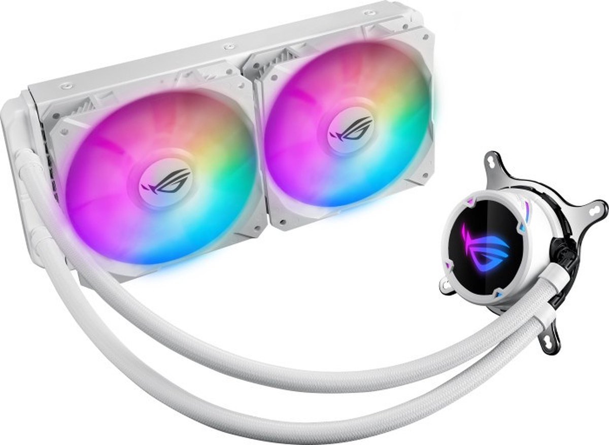 Asus - Rog Strix LC 240 RGB White Edition all-in-one liquid CPU cooler with Aura Sync