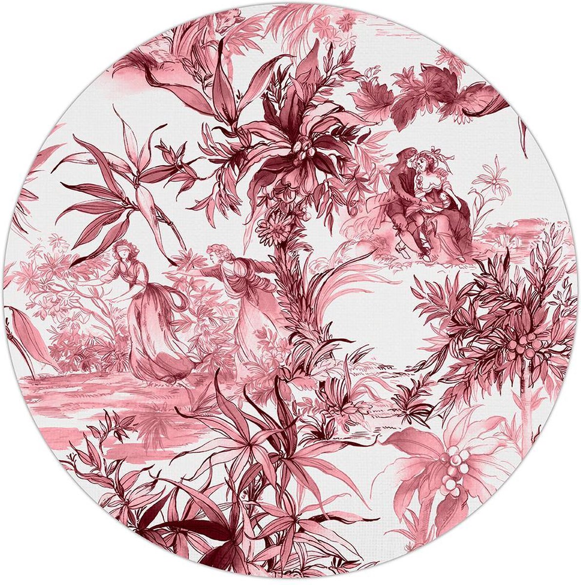 SET van TWEE - Luxe Placemat Infinity - hardboard en stof - Baci Milano - ronde placemats