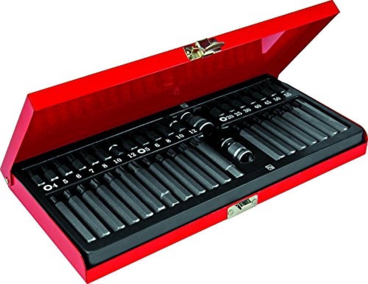 USAG SET VAN 40 STUKS RIB/XZN/TORX BIT MET GAT
