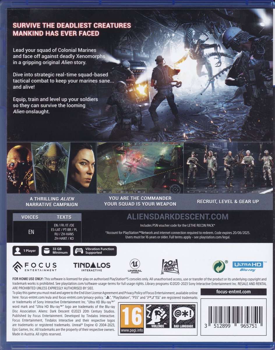 Aliens Dark Descent PS5