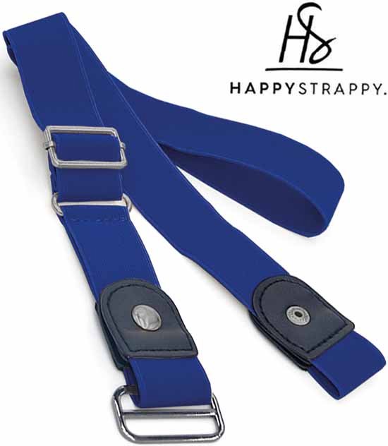 HappyStrappy. Originele Elastische Riem zonder Gesp - Gespvrije Riem - Elastische tailleriem voor Dames en Heren - Blauw