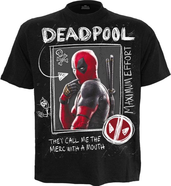 Marvel Heren Deadpool Sword T-Shirt, Zwart, M