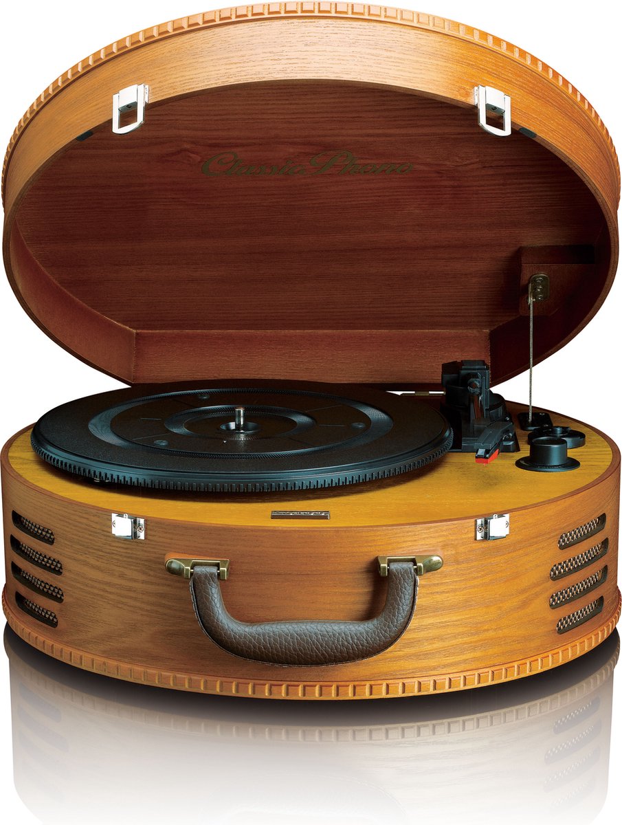 Classic Phono TT-34 - Platenspeler met 2 ingebouwde speakers - Bruin
