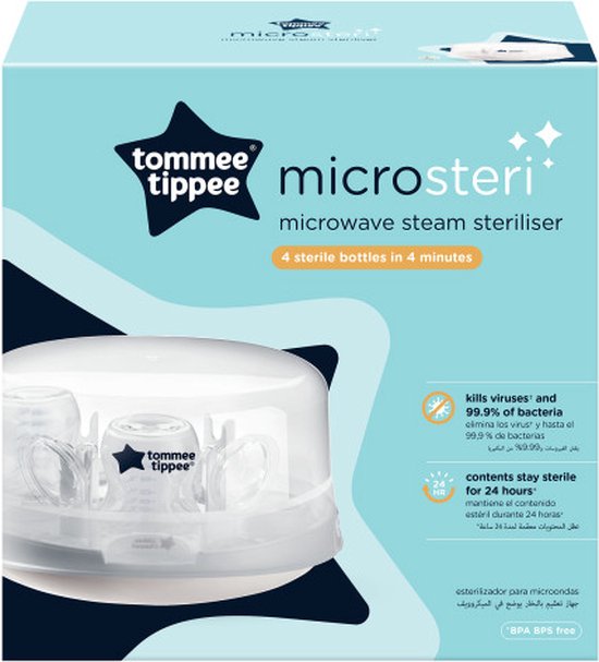 Tommee Tippee - magnetronstoomsterilisator voor zuigflessen en toebehoren - doodt virussen* en 99,9% van de bacteriën - 4 minuten durende sterilisatiecyclus van Tommee Tippee — afbeelding 5