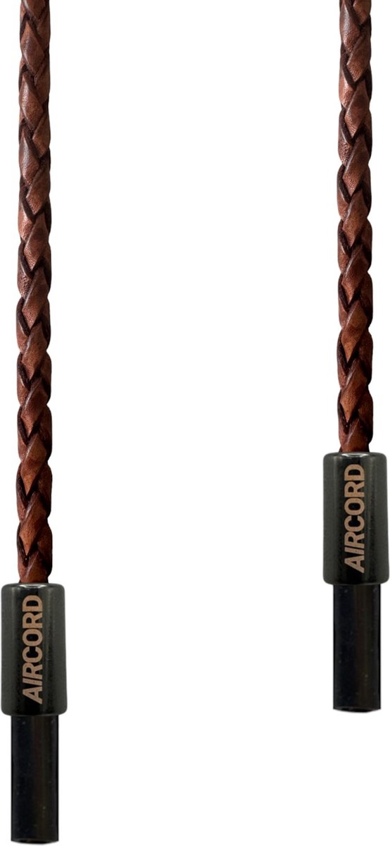 AIRCORD Travel Junkie | Texas Brown (Bruin) | Geweven Leren Brillenkoord | 70 cm | Sterk en Stevig | Universeel Uiteinde