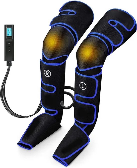 Beenmassage apparaat - voetmassage apparaat - beenmassage apparaat bloedsomloop - lymfedrainage apparaat - beenmassage compressie voor dij, kalf en voet - zwart - met handhelt controller