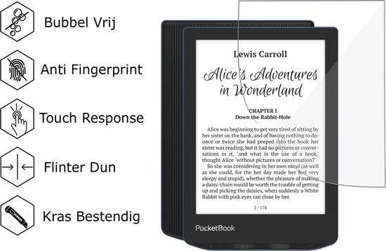 2x Convient pour Pocketbook Verse / Verse Pro / Vivlio Light / Vivlio Light HD - Protecteur d'écran - Film de protection en verre