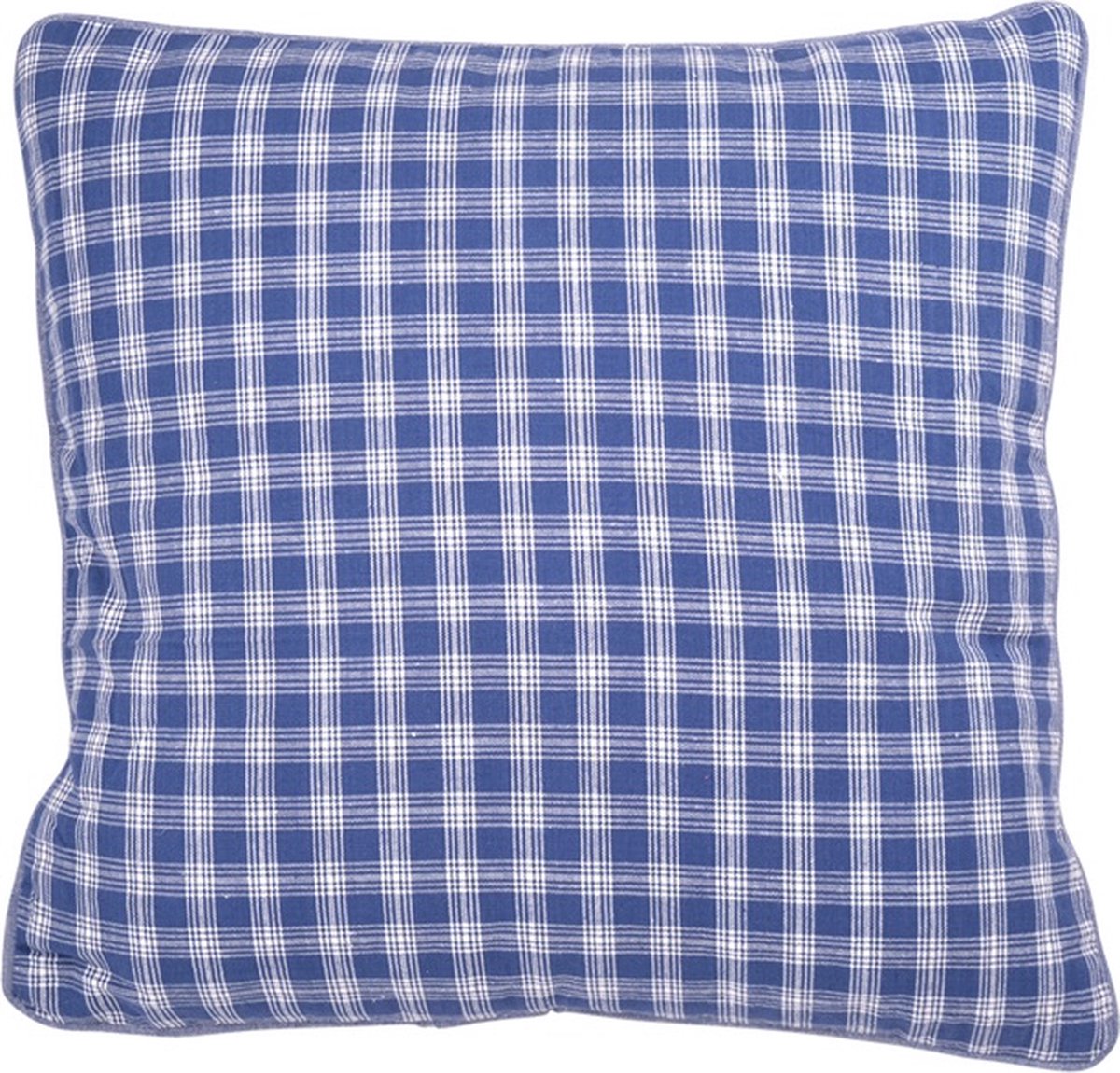 Linen & More Kussen Levy Check Linen/ | 45 X 45 | Sierkussen Voor Woonkamer Of Slaapkamer Blauw