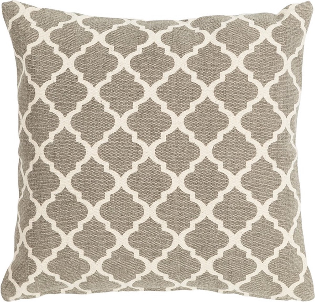Linen & More Moroccan Print Lichtgrijs Kussen | 45 X 45 | Sierkussen Voor Woonkamer Of Slaapkamer