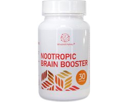 Nootropisch Brain Booster 12 in 1 Fomule- Geheugen Concentratie Taalvaardigheid - Natuurlijk kruiden met Ginkgo Biloba, Korean Ginseng, Bacopa Monnieri, Zinc, Vitamin A en Vitamin B Complex - Gemaakt in Nederland, Windmill Hohey