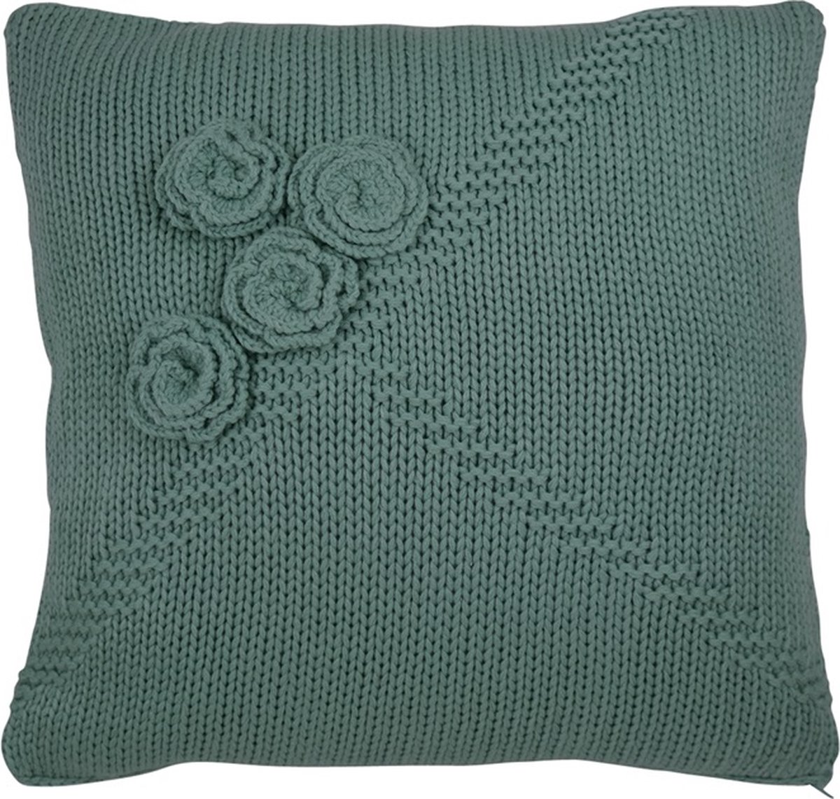 Linen & More Rose Groen Kussen | 45 X 45 | Sierkussen Voor Woonkamer Of Slaapkamer