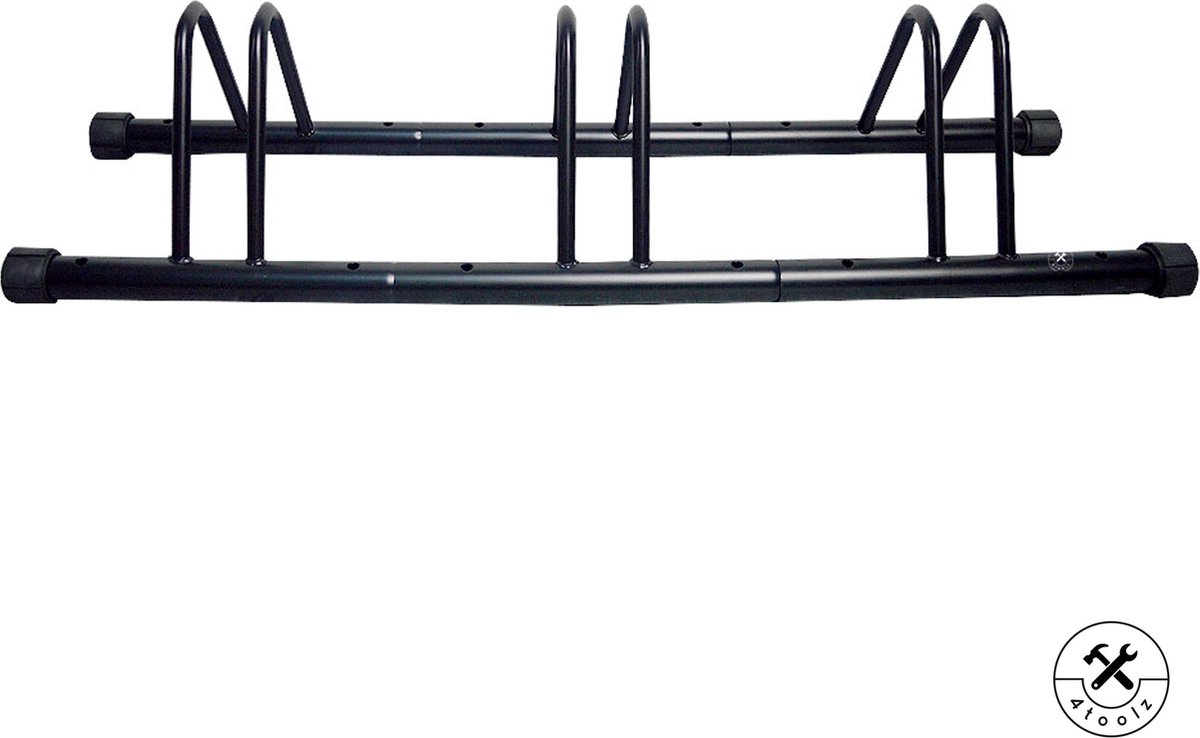4toolz® Stabiel metalen Fietsenrek voor Drie Fietsen - Zwart