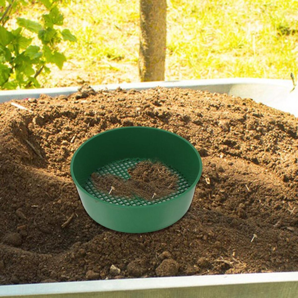 Lot De 2 Tamis à Terre – Mailles 3,8 Mm Et 5 Mm – Poignée Ergonomique, Acier Inoxydable – Pour Jardin, Compost