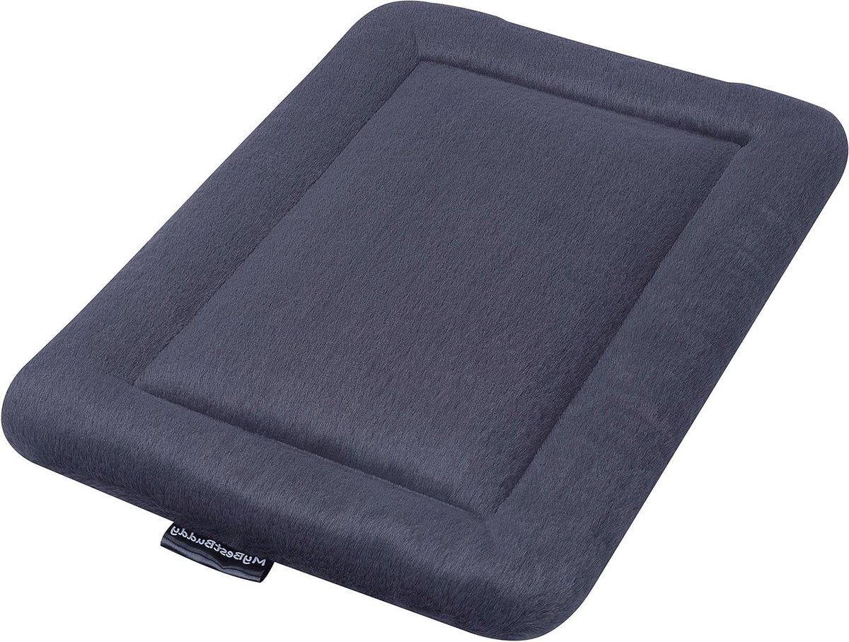 Hondenkussen comfort S donkergrijs 60x40 cm allergievriendelijk wasbaar pluizige stoffen bekleding - hondenmat hondenbed kleine honden