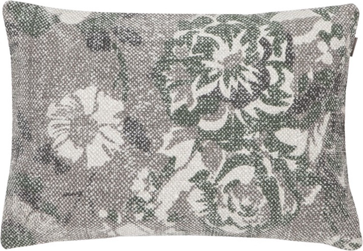 Linen & More Vintage Flower Forest Groen Kussen | 35 X 50 | Sierkussen Voor Woonkamer Of Slaapkamer