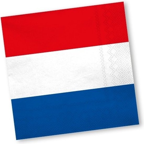 Foto: Holland rood wit blauw servetten 20 stuks holland koningsdag thema versiering