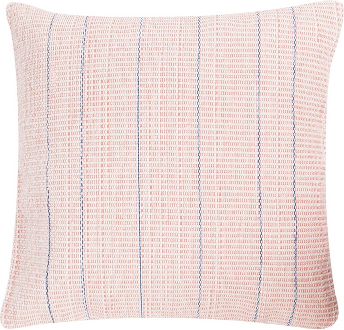 Linen & More Vertical Stripe Coral Haze/Tru Kussen | 60 X 60 | Sierkussen Voor Woonkamer Of Slaapkamer Roze