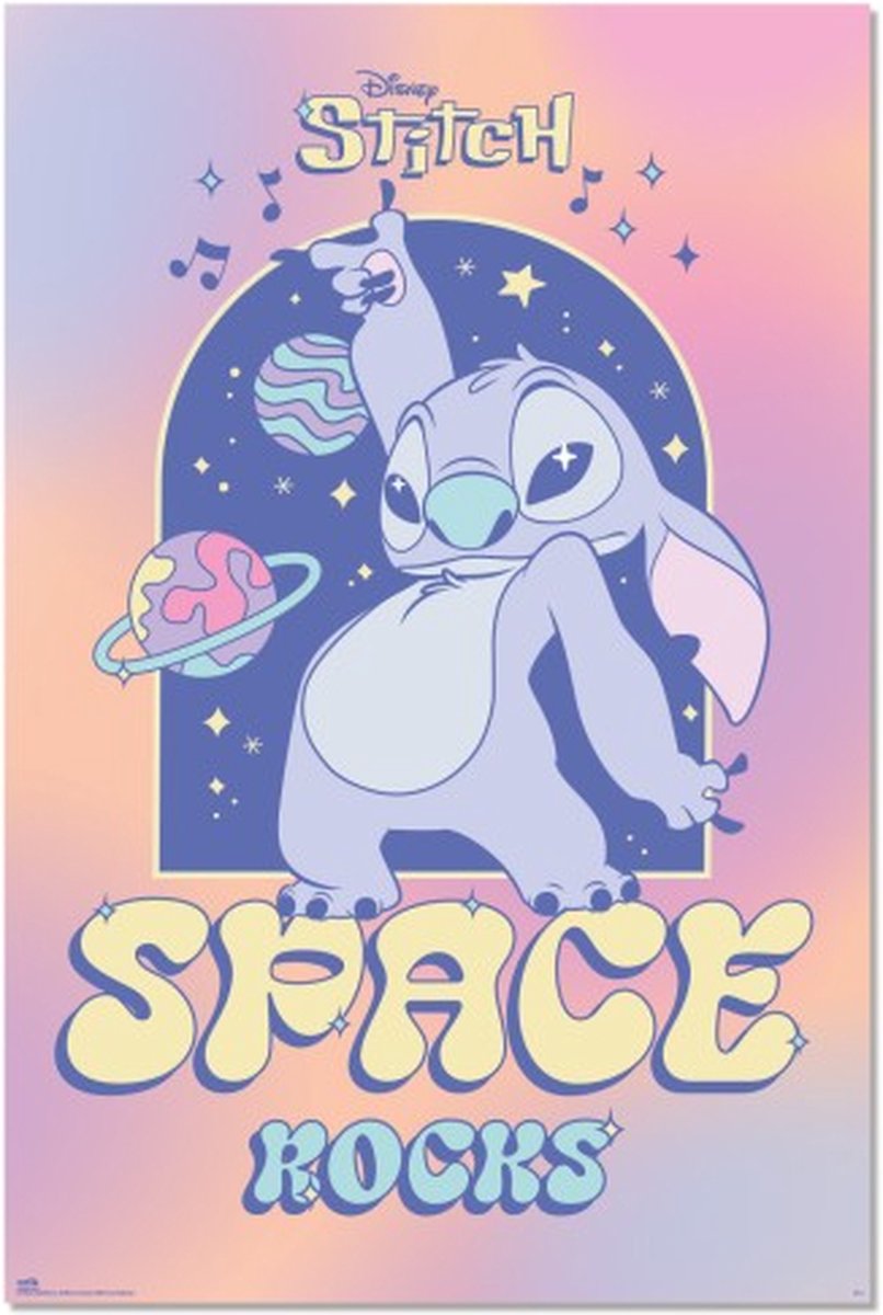 Posterpoint Stitch poster - Lilo - Disney - Hawaii - Surfen - film - animatie - TV - 61 x 91.5 cm Multi colour