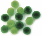 120x pompons artisanaux verts 15 mm - boules de bricolage