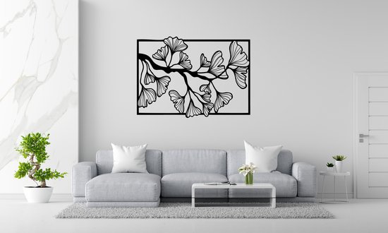 Décoration murale Fleurs - Décoration murale - Deco - Noir - Zwart - Décoration - Art - Décoration murale murale - Line art - Wall art - Panneaux muraux - Bohème - Noël - Cadeau Noël - décoration murale salon - Cadeau Noël