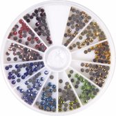 Hotfix gekleurde ronde strass steentjes - kleuren mix - 360 stuks - 3 mm - knutselen