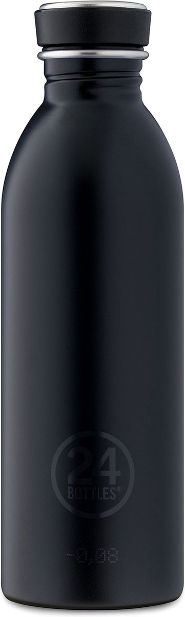 24 Bottles - Urban Bottle 0,5 L - Stone Finish - Tuxedo Black (24B716)