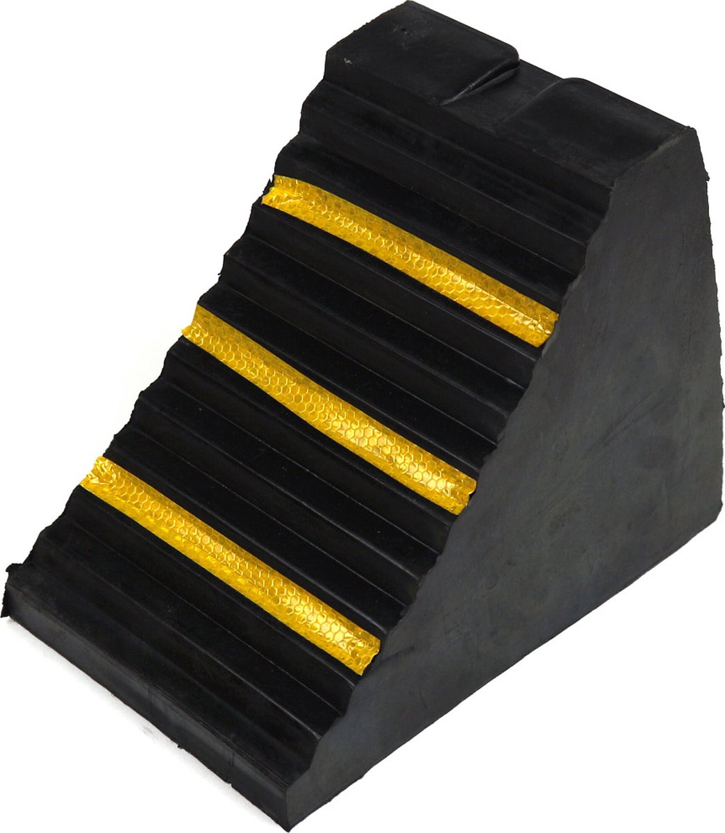Rubberen wielkeg voor vrachtwagen/bus Geel & Zwart 250 mm x 25 cm x 180 mm