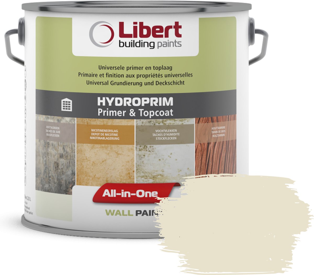 Libert Hydroprim – Isolerende Primer & Afwerkingslaag – 2-in-1 – Binnenmuurverf – Sweet Dreams PE010 – 10L