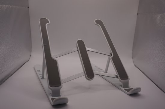 Universele reislaptopstandaard - Laptop/Tablet standaard, draagbaar, optioneel, in hoogte verstelbaar - 26 cm - reis/camping/onderweg model van metaal - Licht Metalen Grijze Aluminium Inklapbare Laptop standaard - Muziekland - Verjaardagscadeautje