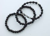 1 x Elastische Armband met Kristallen en 2 x houten kralen armbanden A kwaliteit - 16 cm - Swarovski - Trendy - Cadeau - Kerstcadeau - Sinterklaas - Uni-sex - Accessoires - Kralenarmband - Houtenkralen - Armbanden - Stoer